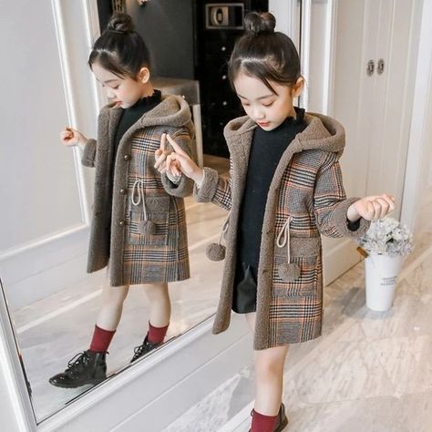 Long Coat For Girls, Plaid Outerwear, Girls Puffer Jacket, Girls Winter Jackets, Womens Prom Dresses, Winter Parka, Winter Girls