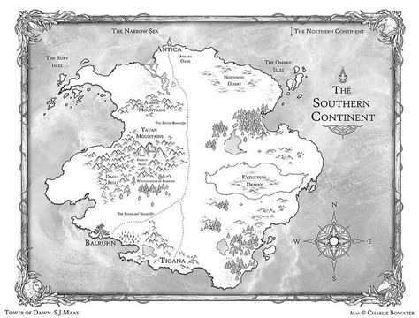 Tower Of Dawn, Continent Map, Charlie Bowater, Fantasy World Map, Throne Of Glass Books, Crown Of Midnight, Empire Of Storms, Throne Of Glass Series, Sarah J Maas Books