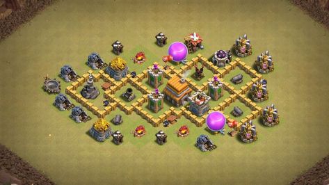 Clash of clans Best Town Hall 5 bases layout links Clan Castle, Trophy Base, Three Star, Clash Of Clans, Town Hall, Defense, Castle, Layout, Wall