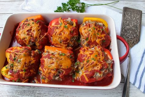 Hard Tack Candy Recipe, Tack Candy, Classic Stuffed Peppers Recipe, Hard Tack Candy, Classic Stuffed Peppers, Hard Tack, Best Stuffed Pepper Recipe, Hamburger Gravy, Stuffed Peppers Beef