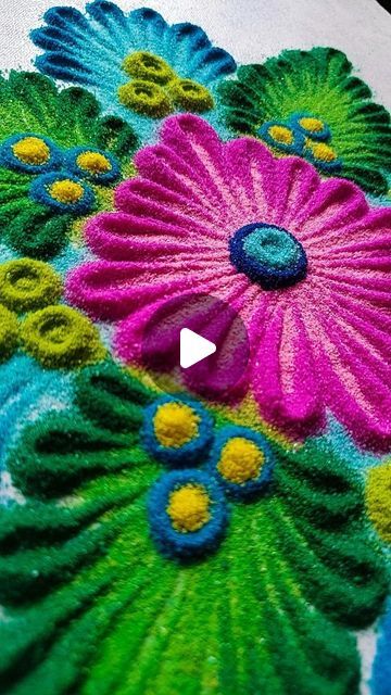 💚💙💛 Art Rangoli, Designs Rangoli, Design Rangoli, Rangoli Art, Rangoli Design, Rangoli Designs, Trending Now, Green Yellow, Blue Green