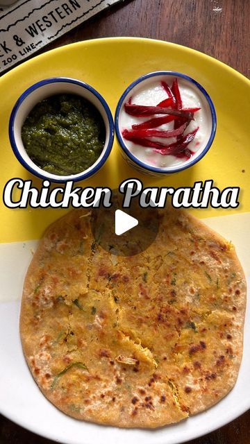 Mrs YumTum - Easy & Quick Recipes on Instagram: "Chicken Paratha  (Makes 5-6)  The paratha of dreams for chicken lovers. Very easy to make & very few ingredients. The only trick is to cook the chicken till it’s completely dry, so that it’s easy to stuff.   Marination- 300grams boneless chicken  -boneless chicken cut into small pcs -1tsp full ginger garlic paste  -3tsp full hung curd -1/2tsp turmeric powder -1tsp red chilli powder -1/4tsp pepper powder  -Salt to taste -half lime juice   Mix well & marinate for 20min at least.   Cooking: -Cook the chicken in a pan with some oil. Cover & cook till the chicken is tender.  -Make it completely dry.   Stuffing: -in a chopper, add cooked chicken, 1 small onion, green chilli & some fresh coriander.  -Chop everything well till you don’t see big chuc Chicken Paratha Recipe, Boneless Chicken Recipes Indian, Chicken In A Pan, Chicken Paratha, Easy Quick Recipes, Chicken Recipes Boneless, Ginger Garlic Paste, Red Chilli Powder, Paratha Recipes