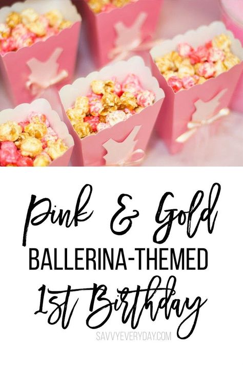 Ballerina Party Food, Ballerina Party Theme, Ballerina Party Favors, Ballerina Party Decorations, Tutu Birthday Party, Pink Gold Party, First Birthday Party Ideas, Ballet Birthday Party, 7 Birthday