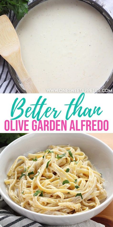 Alfredo Sause, Alfrado Sauce, Olive Garden Alfredo Recipe, Alfredo Sauce With Milk, Alfredo Noodles, Fetuccini Alfredo, Homemade Alfredo Sauce Recipe, Alfredo Fettuccine, Olive Garden Alfredo Sauce Recipe