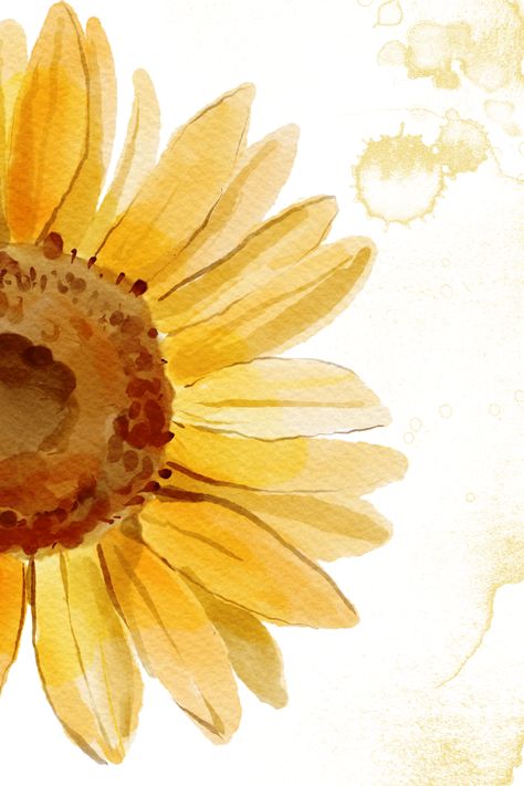 Sunflower Watercolor Painting, Watercolor Sunflower, Couture Dresses, Watercolour Painting, Flower Art, Sunflower, Projects To Try, Couture, Flowers