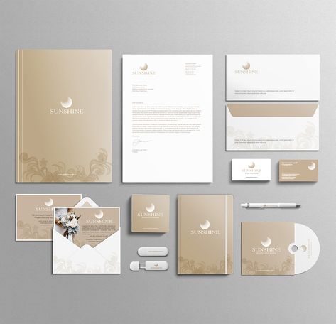 Stationery Set Design, Stationary Branding, Logo Design Set, Graphic Design Business Card, Cosmetic Logo, Collateral Design, Logo With A, Luxury Branding Design, Branding Package