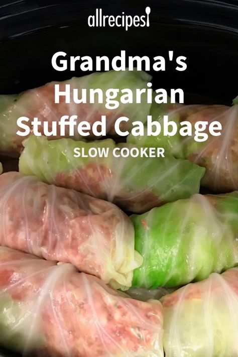 Hungarian Stuffed Cabbage Rolls, Slow Cooker Stuffed Cabbage, Best Cabbage Rolls Recipe, Hungarian Stuffed Cabbage, Cabbage Slow Cooker, Old Fashioned Recipe, Stuffed Cabbage Rolls, Hungarian Cuisine, Beef And Pork