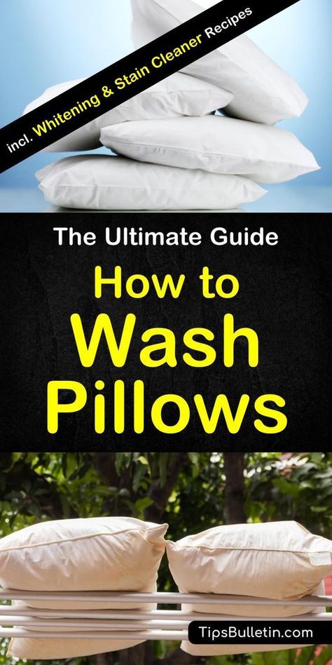 How to wash pillows - including tips on washing by hand and in the washing machine (front and top loader), whitening yellow pillows, cleaning those sweat stains pillows using baking soda, hydrogen peroxide, vinegar or bleach. Includes laundry recipes.#washpillows #laundry #pillow #bed Homemade Toilet Cleaner, Clean Baking Pans, Cleaning Painted Walls, Cleaner Recipes, Glass Cooktop, Deep Cleaning Tips, Clean Dishwasher, Simple Life Hacks, Toilet Cleaning