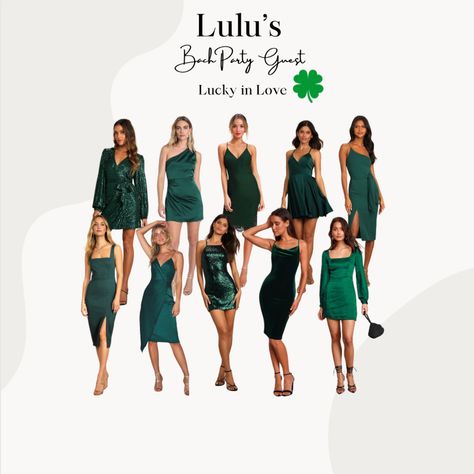 Bachelorette Party Dresses from Lulus Green - Lucky in Love #LTKbeauty#LTKfindsunder100#LTKparties Emerald Green Bachelorette Party, Green Bachelorette Party Outfit, Green Bachelorette Party, Green Bachelorette, Bachelorette Party Dresses, Charleston Bachelorette Party, Charleston Bachelorette, Charleston Bride, Bachelorette Party Dress