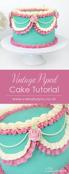 Vintage Cake Piping, Buttercream Roses Tutorial, Cake Piping Techniques, Lambeth Cake, Victorian Cakes, Piping Buttercream, Cake Techniques, Cake Piping, Frosting Tips