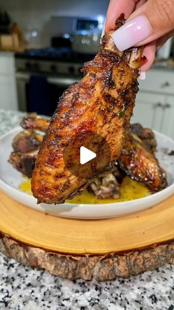 Jerk Turkey Wings, Grilled Turkey Recipes, Bake Turkey Wings Recipe, Jerk Turkey, Turkey In Oven, Wings Recipe Baked, Smoked Turkey Wings, Jerk Chicken Wings, Baked Turkey Wings