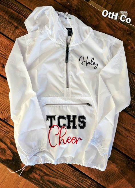 Hooded Wind Breaker/cheer Team Gifts/school Mascot - Etsy Cheer Nationals Gifts, Cheer Jackets, Cheer Nationals, Monogrammed Rain Jacket, Dance Jackets, Cheer Team Gifts, Cheer Gear, Monogram Jacket, Cheerleading Shirts