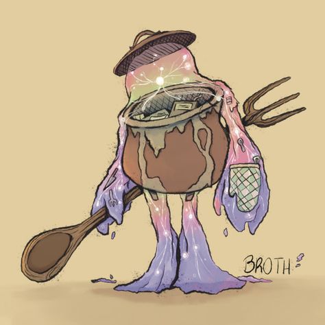 Tavern Keeper Plasmoid npc design - "Broth has a taste for adventure (literally)" Tavern Keeper Fantasy Art, Tavern Keeper Art, Plasmoid Dnd Character Art, Plasmoid Dnd Art, Tavern Keeper, Dnd Mini, Splatoon 2 Art, Dnd Races, Make A Character