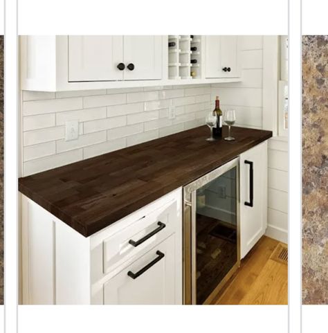 Wood Countertops Kitchen, Butcher Block Countertop, Butcher Block Countertops, Wood Countertops, Laundry Rooms, Edge Design, Butcher Block, Dark Wood, Kitchen Countertops