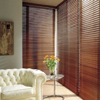 Wooden Venetian Blinds Window Blinds 50 mm slats Bangalore - artfull home Wooden Venetian Blinds, Blinds For Windows Living Rooms, Wooden Window Blinds, Diy Bamboo, Vertical Window Blinds, Sheer Blinds, Patio Blinds, Bathroom Blinds, Modern Blinds