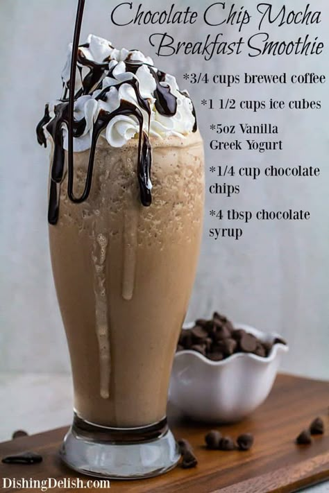 Healthy Iced Coffee, Coffee Smoothie Recipes, Iced Coffee Protein Shake Recipe, Iced Coffee Protein Shake, Coffee Protein Shake, Smoothie Drink Recipes, Chocolate Milkshake, Vanilla Greek Yogurt, Protein Shake Recipes