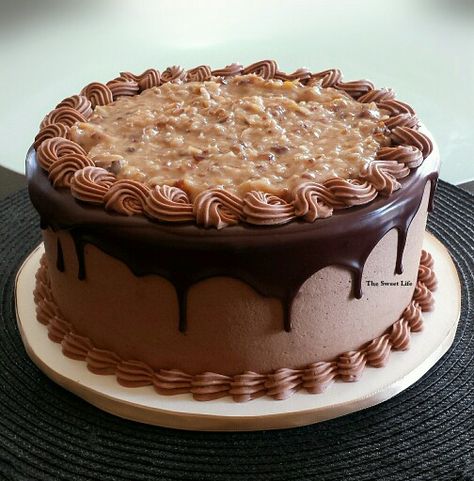 Decorated German Chocolate Cake Ideas, German Chocolate Cake Designs, Fancy German Chocolate Cake, Decorated German Chocolate Cake, German Chocolate Grooms Cake, German Chocolate Cake Decorated, German Chocolate Wedding Cake, Chocolate Birthday Cake For Men, German Chocolate Birthday Cake