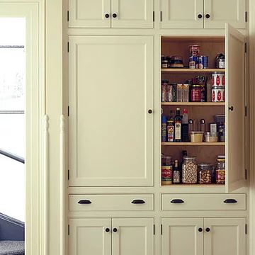 Shallow Pantry Cabinets - Photos & Ideas | Houzz Modern Victorian Kitchen Design, Modern Victorian Kitchen, Shallow Pantry, Shallow Cabinets, Tall Pantry Cabinet, Kitchen Pantry Cabinet, Built In Pantry, Pantry Wall, Victorian Kitchen