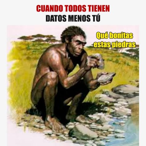 Cuando todos tienen datos menos tú -  Memes de la #prehistoria - Carcaja2.com - Memes Chistes Humor Stone Age People, Homo Habilis, Kpop Meme, Gandalf, Best Memes, Archaeology, Evolution, Funny Memes, Gif