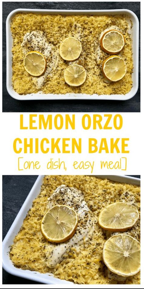 Lemon Orzo Chicken Bake is a one dish meal full of bright lemon flavor and created with standard pantry staples you are sure to have on hand. Lemon Orzo Chicken, Mom To Mom, Lemon Orzo, Greek Lemon Chicken, Orzo Recipes, Chicken Orzo, Chicken Bake, Lemon Flavor, Roasted Carrots