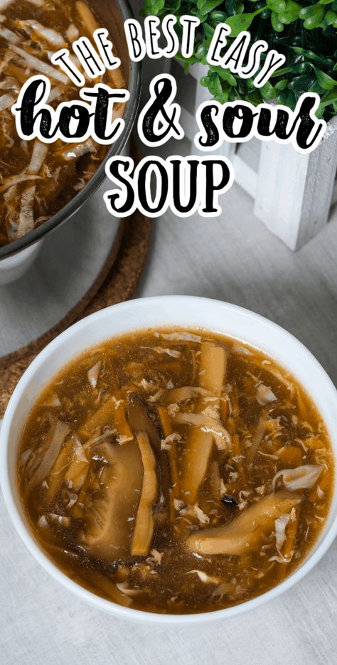 How to Make Hot & Sour Soup Using Grocery Store Ingredients Hit And Sour Soup Recipe, Chinese Hot And Sour Soup Recipe, Sweet And Sour Soup Chinese, Hot Sour Soup Recipe Simple, Homemade Hot And Sour Soup, Hot And Spicy Soup, Authentic Hot And Sour Soup, Japanese Broth Soup Recipe, Hot N Sour Soup Recipe