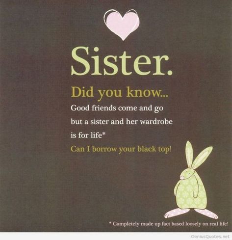 Sister Humor, Sister Birthday Quotes Funny, Cute Sister Quotes, Happy Birthday Sister Funny, Happy Birthday Sister Quotes, Little Sister Quotes, Big Sister Quotes, Sister Funny, Message For Sister