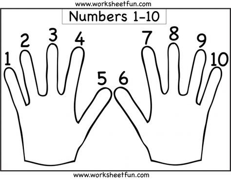 Hand Worksheet – Finger Counting 1-10 – Number Counting – 1-10 / FREE Printable Worksheets – Worksheetfun Eureka Math Kindergarten, Preschool Counting Worksheets, Color Worksheets For Preschool, Preschool Number Worksheets, Preschool Counting, Free Preschool Worksheets, Counting Worksheets, Printable Preschool Worksheets, Numbers Preschool