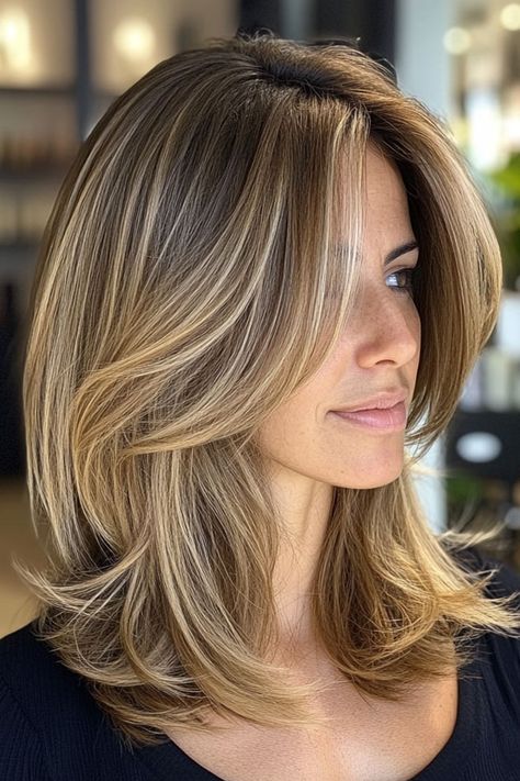 Layered Bob Haircut, Layered Ash Blonde Lob with Feathered Ends Face Framing Layers Shoulder Length, Lob With Face Framing Layers, Ash Blonde Lob, Bob With Baby Bangs, Long Angled Bob Hairstyles, Haircut Layered, Hairstyles For Seniors, Haircuts To Try, Brown Bob