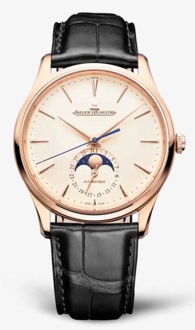 Moonphase Watch, Jaeger Lecoultre Watches, Calendar Date, Gold Models, Rose Gold Case, Jaeger Lecoultre, Luxury Watches For Men, Watch Model, Men's Watch