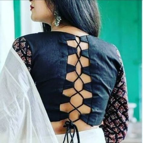 Monochrome Saree, Blouse Designs Ideas, Blouse Design Latest, Trending Blouse, Pattern 2023, Blouse Back Neck Design, Back Neck Design, Latest Blouse Designs, Blouse Back Neck Designs