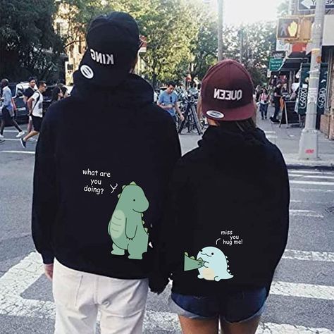 Cute Couple Hoodie Ideas, Matching Couple Hoodies Ideas, Couples Sweatshirts Hoodie, His And Hers Hoodies, Matching Hoodies For Couples, Matching Hoodies, Couple Tees, Couple Dress, Sweet Shirt