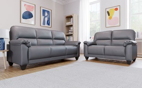 Comfortable support and timeless style are hallmarks of the Kenton collection.  Designed to offer complete relaxation, these sofas come with padded, curved armrests and a sumptuous deep seat. The sofas' size and build also makes this collection a great choice for smaller spaces.  This compact and versatile range is built to last and works well in both small and large spaces. Grey Bedroom Furniture Sets, Grey Sofa Set, Black Corner Sofa, Corner Sofa Modern, Fabric Chesterfield Sofa, Grey Leather Sofa, Grey Bedroom Furniture, Grey Fabric Sofa, Faux Leather Sofa