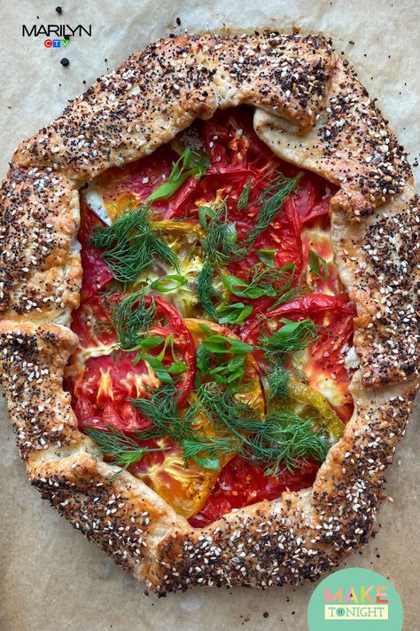 #MakeItTonight: Everything bagel galette by Chef Jake Cohen who shares this delicious break-fast recipe for #YomKippur, perfect to celebrate the Jewish Holiday. Tap for the complete recipe! Jake Cohen Recipes, Jake Cohen, Homemade Everything, Everything Bagel Seasoning, Savory Pies, Bagel Seasoning, Break Fast, Eating Breakfast, Clean Eating Breakfast