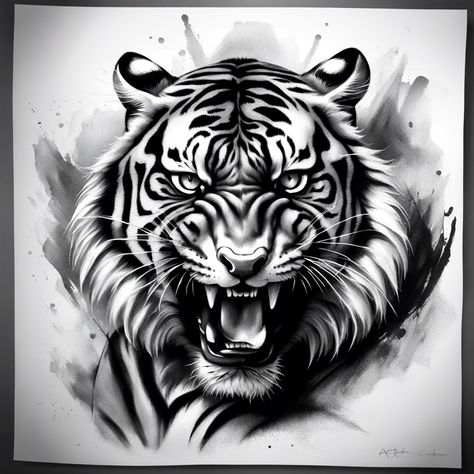 Tiger Head Tattoo Design, Tigres Tattoo, Geisha Tattoos, Tiger Head Tattoo, Wildlife Tattoo, Om Tattoo Design, Lily Flower Tattoos, Lion Head Tattoos, Tiger Tattoo Design