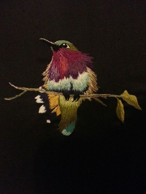 Bird Motifs Embroidery, Embroidered Bird Dress, Blackbird Embroidery, 3d Bird Embroidery, Bird Bead Embroidery, Embroidered Birds, Embroidered Bird, Bird Pattern, Textile Art Embroidery