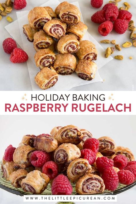 Raspberry Rugelach being served Raspberry Rugelach Recipe, Easy Hanukkah Recipes, Raspberry Rugelach, Rugelach Cookies, Rugelach Recipe, Raspberry Cookies, Hanukkah Food, Christmas Dessert Recipes, Food Receipt