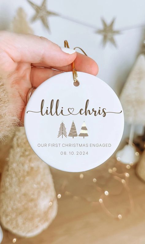 Engaged Ornament Christmas Personalized Gift Newlywed Engagement Gift Christmas Personalized Couple Gift First Christmas Engagement Keepsake - Etsy Canada Diy Engaged Ornament, Diy Engagement Gifts, First Christmas Engaged Ornament, First Christmas Engaged, Engaged Ornament, Christmas Engagement, Engagement Ornaments, Personalized Couple Gifts, Engagement Decorations