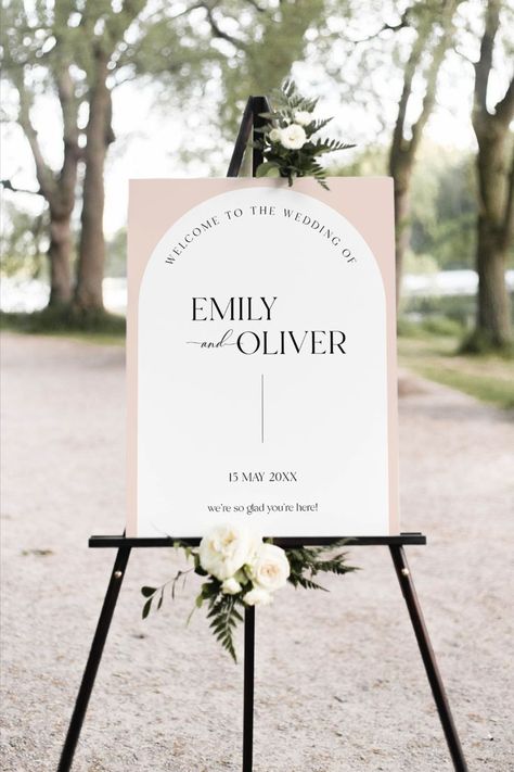 Arch Wedding Welcome Sign Template featuring an elegant, modern design and a mix of modern and cursive fonts! | Purchase, Edit and Print within Minutes. Try our free Demo! Modern Boho Design, Welcome Sign Wedding, Booth Decor, Design Edit, Arch Wedding, Welcome Sign Template, Wedding Invitations Boho, Wedding Welcome Sign, Boho Design