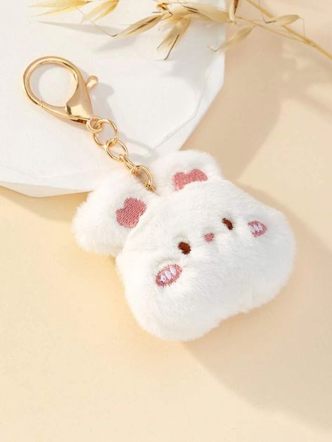 Cartoon Rabbit Design Bag Charm For Bag Decoration Cartoon Animal Bag Key Chain | SHEIN Ducky Momo, Back To School Haul, Unicorn Piggy Bank, Bunny Accessories, Plushie Keychain, Plush Keychains, Rabbit Keychain, Teacher Accessories, Aesthetic Pin