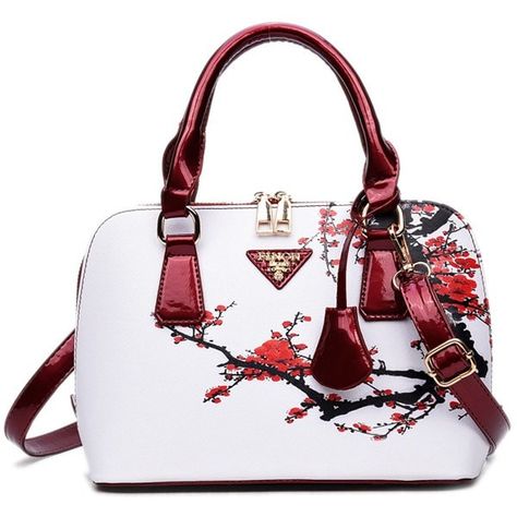 Leather Bag Women Handbags, Leather Bags Women, Floral Handbags, Printed Purse, Printed Handbags, White Handbag, Prada Handbags, Shopper Bag, Printed Bags