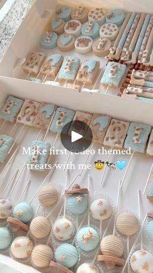 9.5K views · 2.1K reactions | First rodeo treats 🐎⭐️🤠 I loved this theme, the colors, everythinggg . . . #cakepops #pretzels #oreos #chocolatecoveredoreos #ricekrispies #ricekrispytreats #dippedpretzels #chocolatecoveredpretzels #dipped #chocolate #cowboy #first #firstrodeo #birthday #ontario #california #ontariocalifornia #ie | SV Sweets 🍓 | sv.sweets_ · Original audio My First Rodeo Cake Pops, Rodeo Theme Cake Pops, First Rodeo Treats, Rodeo Dessert Table, Cowboy Cake Pops, Cowboy Cakes, Cake Pop Designs, Pretzel Treats, Ontario California