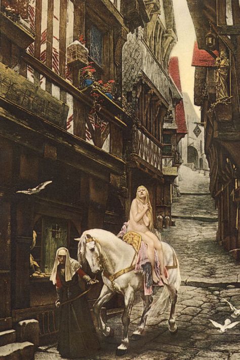 Lady Godiva rides a horse naked through the streets of Coventry to protest her husband's tax policies. Lady Godiva, Boogie Nights, Shock And Awe, Rennaissance Art, Francisco Goya, Historical Painting, Old Paintings, Classical Art, Coventry