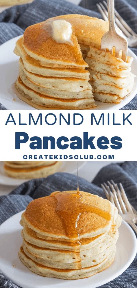 Almond Milk Pancake Recipe, Recipe With Almond Milk, Almond Milk Pancakes, Milk Pancakes, Gluten Free Strawberry Shortcake, Gluten Free Enchiladas, Light And Fluffy Pancakes, Kitchen Staples, Flour Pancakes