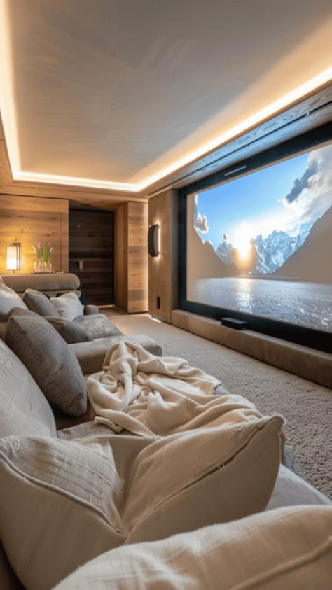 Check out these cozy and cute 39 Small Theatre Room Ideas And Tips. A small theatre room is perfect for couples who want to upgrade their movie date nights. But we understand you also don’t want to break the bank while creating it. Creating a small theatre room can elevate your home while making it super cozy at the same time. Living Room With Projector Screen, Movie Room Small Space, Tiny Movie Room, Game Area In Living Room, Aesthetic Movie Room, Movie Room Aesthetic, Small Cinema Room, Small Movie Room, Small Theatre Room