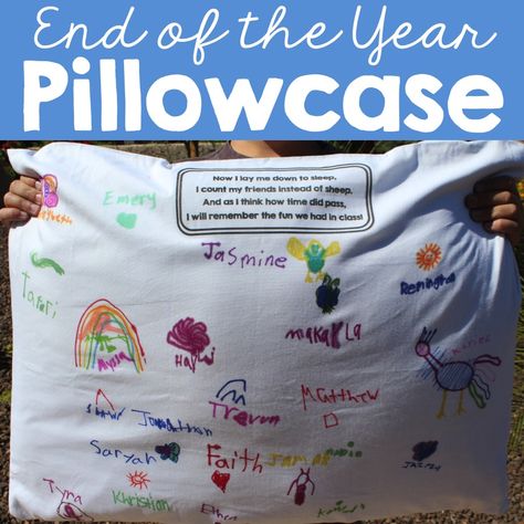 End of Year Pillowcase - Simply Kinder School Tricks, Kindergarten Party, Brownie Ideas, Class Awards, Scout Crafts, End Of Year Party, Pre K Graduation, End Of Year Activities, Preschool Graduation