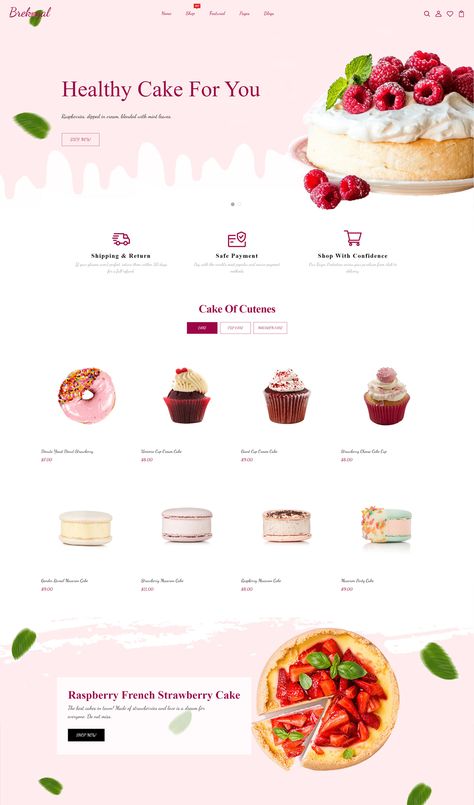 Cake & Bakery Responsive Shopify Theme Cake Shop Website Design, Baking Website Design Inspiration, Juice Website Design, Cake Website Design, Cake Websites, Bakery Website Design, Bakery Website, Unique Website Design, Shopify Website Design