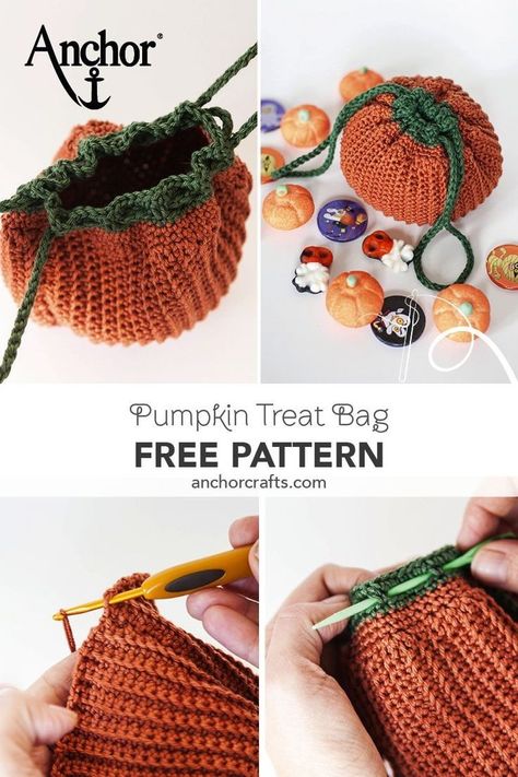 Halloween Decorations Crochet Patterns Free, Crochet Pumpkin Drawstring Bag, Crochet Pumpkin Purse Pattern Free, Crochet Fall Bag Pattern Free, Pumpkin Bag Crochet Pattern Free, Jack O Lantern Crochet Bag, Fall Crochet Bag Pattern, Pumpkin Purse Crochet, Pumpkin Stitch Crochet