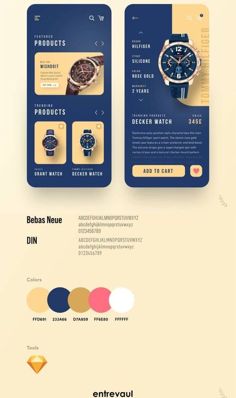 Watch Brand App Design Luxury App Design, Typography App, Website Elements, Ui Design Dashboard, Ui Design Elements, Ux App Design, App Design Layout, Ui Ux App, Website Color Palette