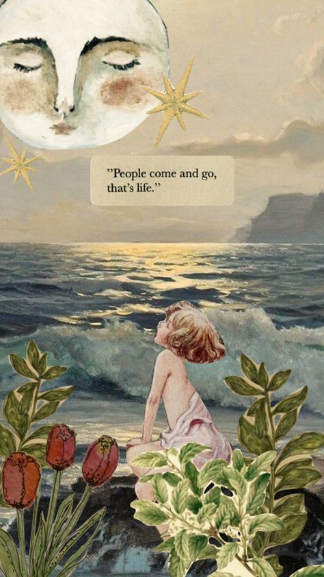 Tarot Wallpapers, Shuffles Aesthetic, Landscaping Quotes, Quote Collage, Nature Collage, People Come And Go, Collage Art Projects, Magazine Collage, Vintage Collage