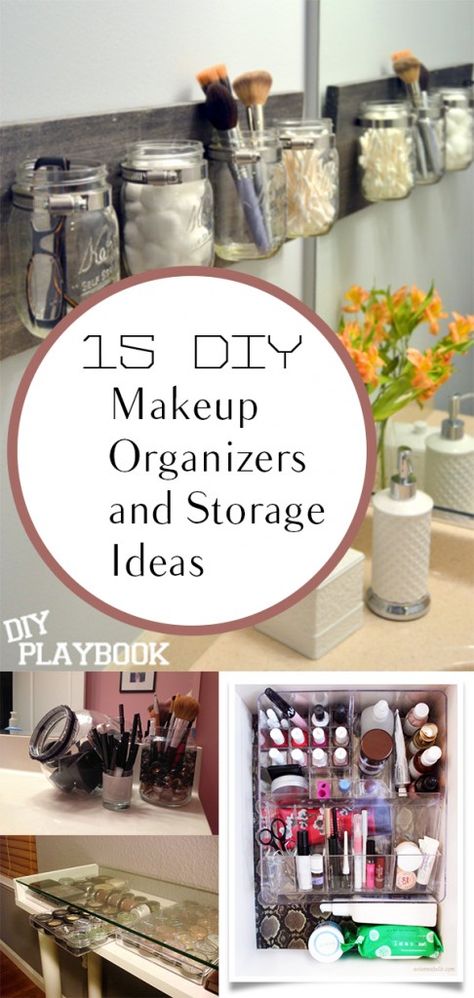 15 DIY Makeup Organizers and Storage Ideas. organization, organizing hacks, stay organized, home, home decor, cleaning, cleaning tips, diy organization, makeup storage, makeup organization Diy Makeup Storage Organizers, Makeup Organization Bathroom, Diy Makeup Organizer, Rangement Makeup, Bathroom Organization Hacks, Organized Bathroom, Diy Makeup Storage, Diy Organizer, Makeup Organization Diy